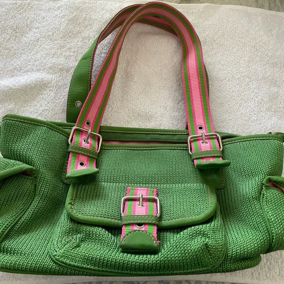 The Sak Bags The Sak Green And Pink Knit Purse Poshmark